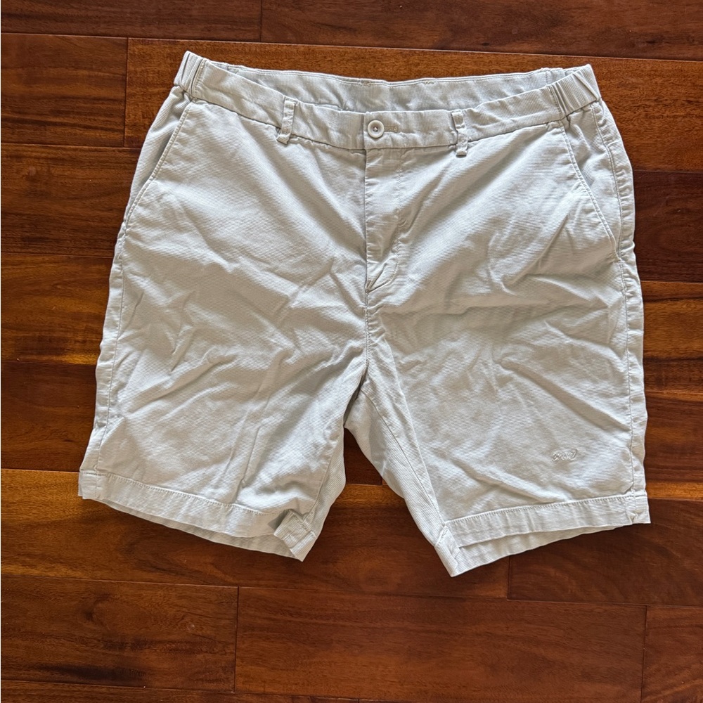 Porter & Ash Men's Chino Shorts‎ Size 38 Light Gray Flat Front Casual
